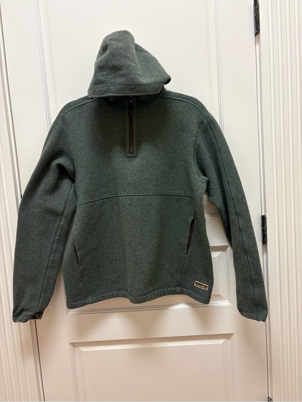 Patagonia women’s Hooded Half-Zip Fleece Pullover - Forest Green